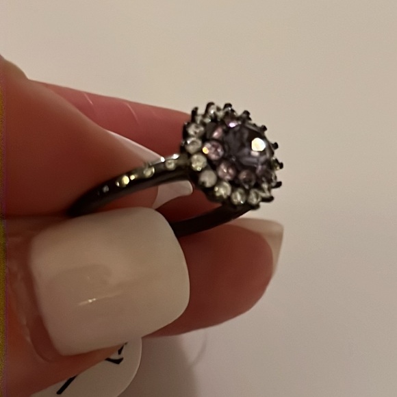 🌺HP🌺Amethyst Crystal Halo Ring sz7 - Picture 12 of 12